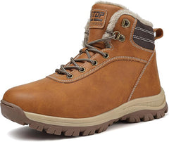 Winter Boots Men Warm Snow Boots Waterproof Hiking Boots Fur Lined Ankle Boots For Men Lightweight Anti-Slip Trekking Boots Lace-up Climping Walking Boots Outdoor Shoes