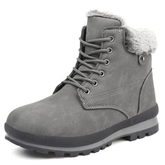 Bravover Womens Winter Snow Boots Waterproof Fur Lined Warm Ankle Booties Lace Up Anti-Slip Lightweight Cold Resistant Outdoor Mid Calf Walking Boots