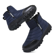 Hanani Mens Snow Boots Winter Warm Fur Lined Ankle Boots Water Resistant Zip Up Outdoor Walking Shoes Lightweight Non Slip Casual Short Booties Cotton Boots