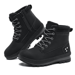 Hanani Walking Boots Womens Ankle Boots Hiking Boots Water Resistant Side Zipper Mid Calf Trekking Boots Lightweight Non-Slip Short Booties Lace up Outdoor Classic Work Shoes Ladies