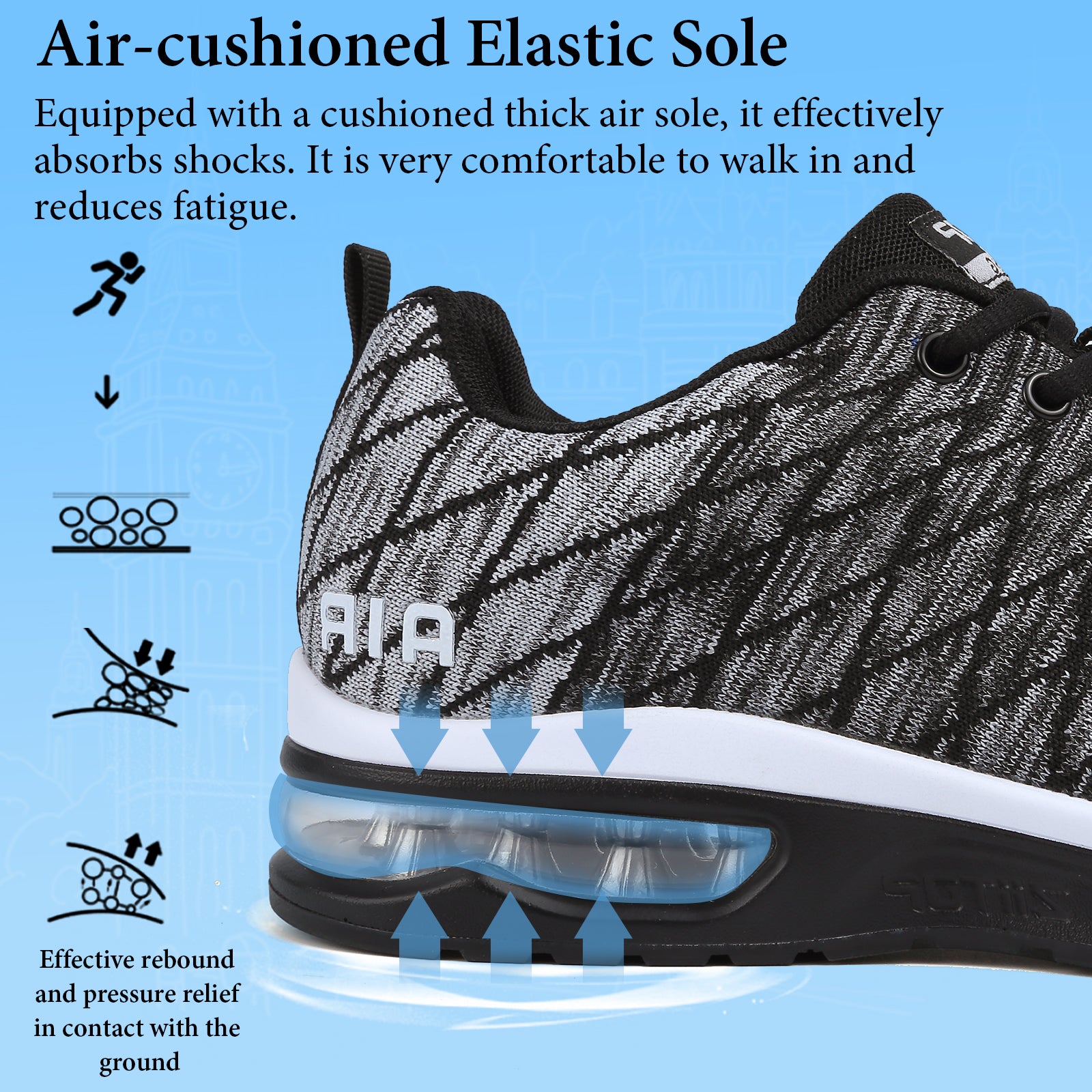 Running Shoes for Men Lightweight Tennis Shoes Athletic Air Cushion Walking Shoes Non Slip Breathable Fashion Sneakers Comfortable Mesh Sport Shoes Mens Workout Casual Gym Jogging Shoes