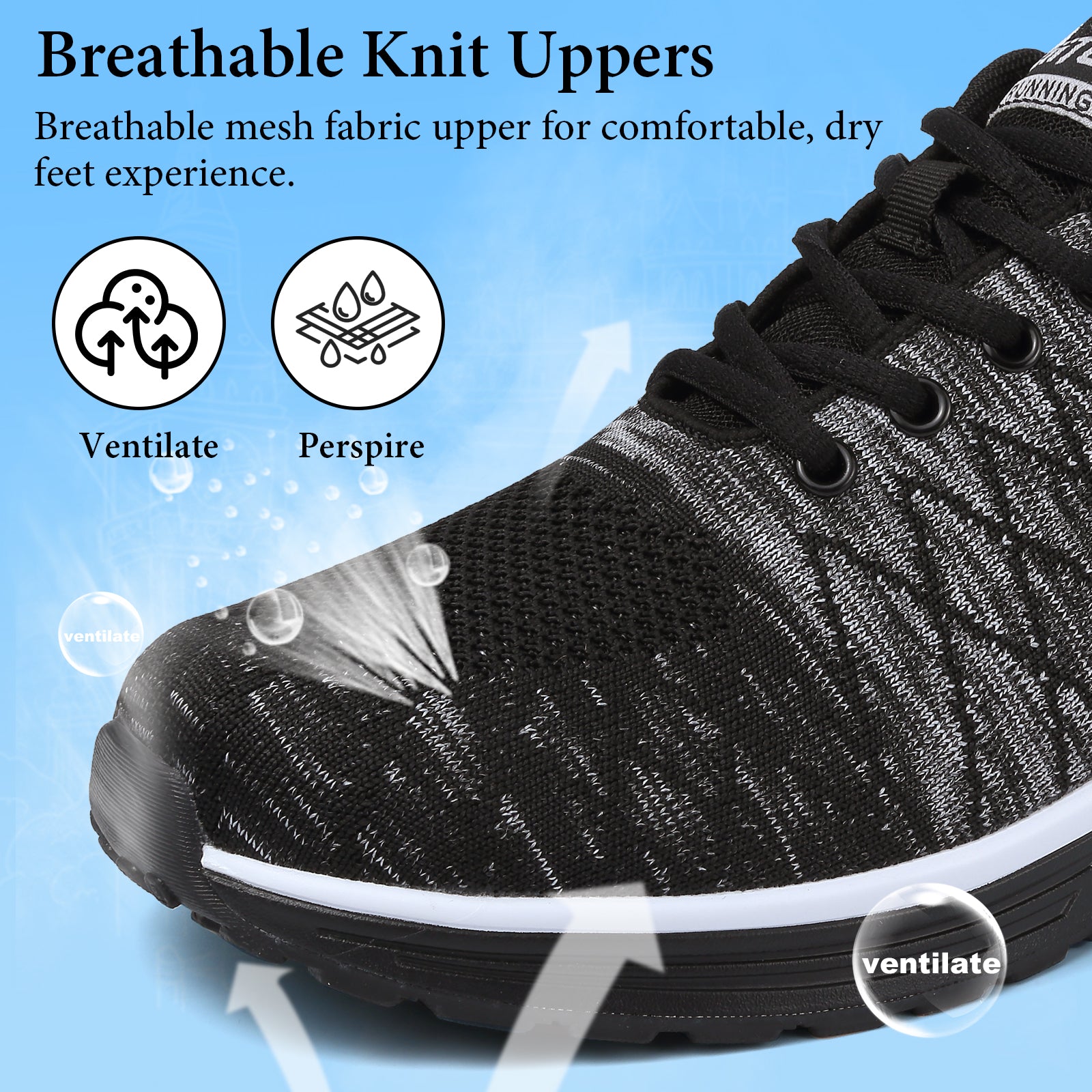 Running Shoes for Men Lightweight Tennis Shoes Athletic Air Cushion Walking Shoes Non Slip Breathable Fashion Sneakers Comfortable Mesh Sport Shoes Mens Workout Casual Gym Jogging Shoes