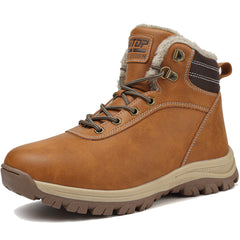 ziitop Winter Snow Boots Mens Walking Boots Waterproof Hiking Boots Warm Ankle Boots Mid Lace-up Non-Slip Outdoor Trekking Shoes