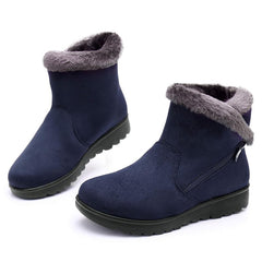 Maxome Snow Boots Womens Winter Boots Fur Lined Women Walking Boots Lightweight Anti-Slip Ankle Boots Side Zipper Outdoor for Ladies Girls Warm Booties