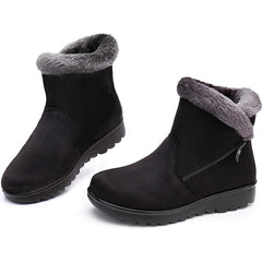 Maxome Snow Boots Womens Winter Boots Fur Lined Women Walking Boots Lightweight Anti-Slip Ankle Boots Side Zipper Outdoor for Ladies Girls Warm Booties