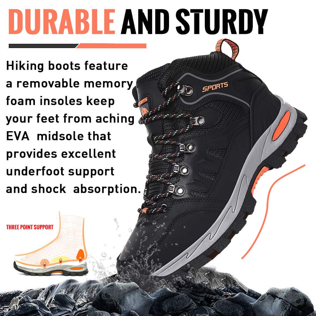 GoodValue Mens Hiking Boots Waterproof Womens Hiking Shoes Backpacking Ladies Lightweight Trekking Shoes Trail Mountaineering Outdoor Climbing Camping Walking Boots