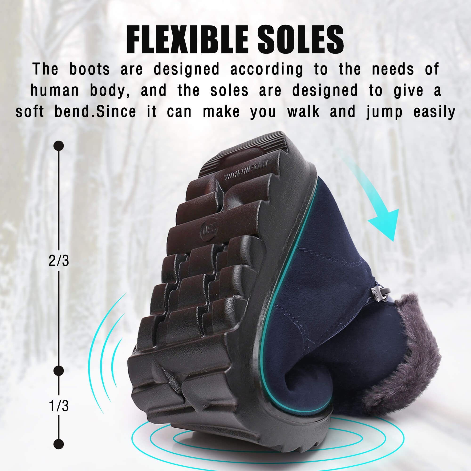 Maxome Snow Boots Womens Winter Boots Fur Lined Women Walking Boots Lightweight Anti-Slip Ankle Boots Side Zipper Outdoor for Ladies Girls Warm Booties