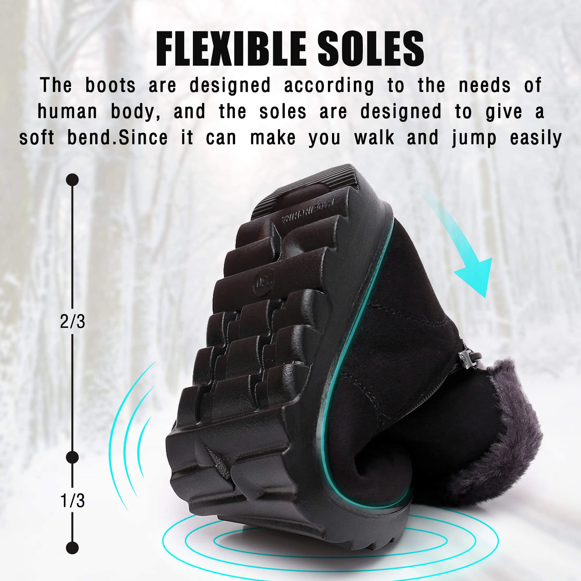 Maxome Snow Boots Womens Winter Boots Fur Lined Women Walking Boots Lightweight Anti-Slip Ankle Boots Side Zipper Outdoor for Ladies Girls Warm Booties