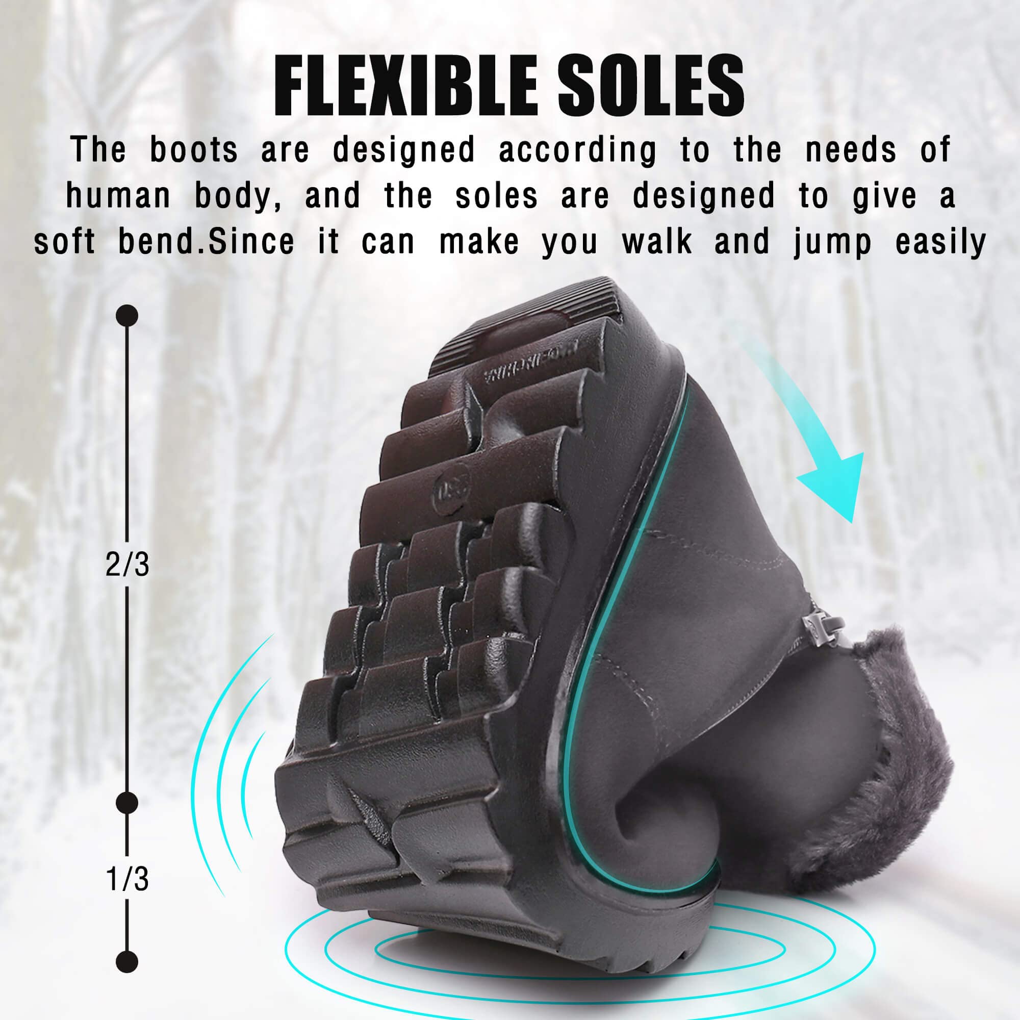 Maxome Snow Boots Womens Winter Boots Fur Lined Women Walking Boots Lightweight Anti-Slip Ankle Boots Side Zipper Outdoor for Ladies Girls Warm Booties