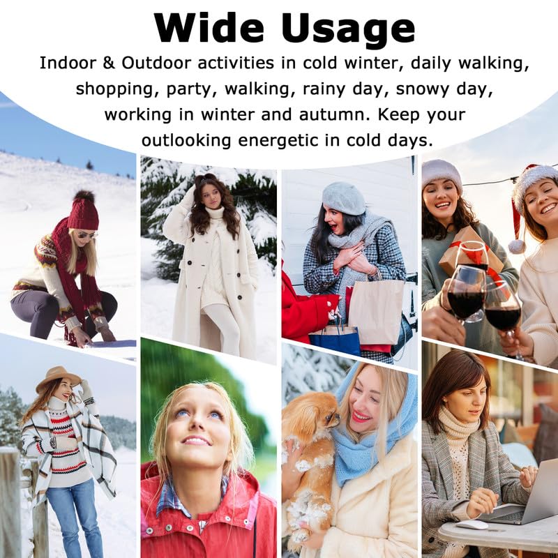 Supmix Snow Boots Womens Winter Boots Walking Boots Cotton Warm Fur Lined Snow Shoes Ankle Boots Mid Calf Lace Up Suede Boots Casual Non-Slip Lightweight Outdoor Ladies Booties